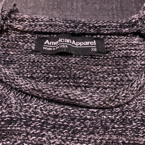 American Apparel Raglan Sleeve Gray Marled Sweater - Picture 8 of 11